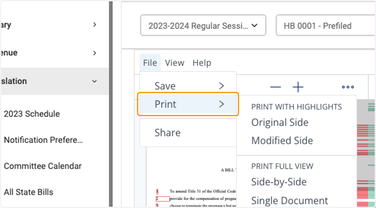 Click on Print