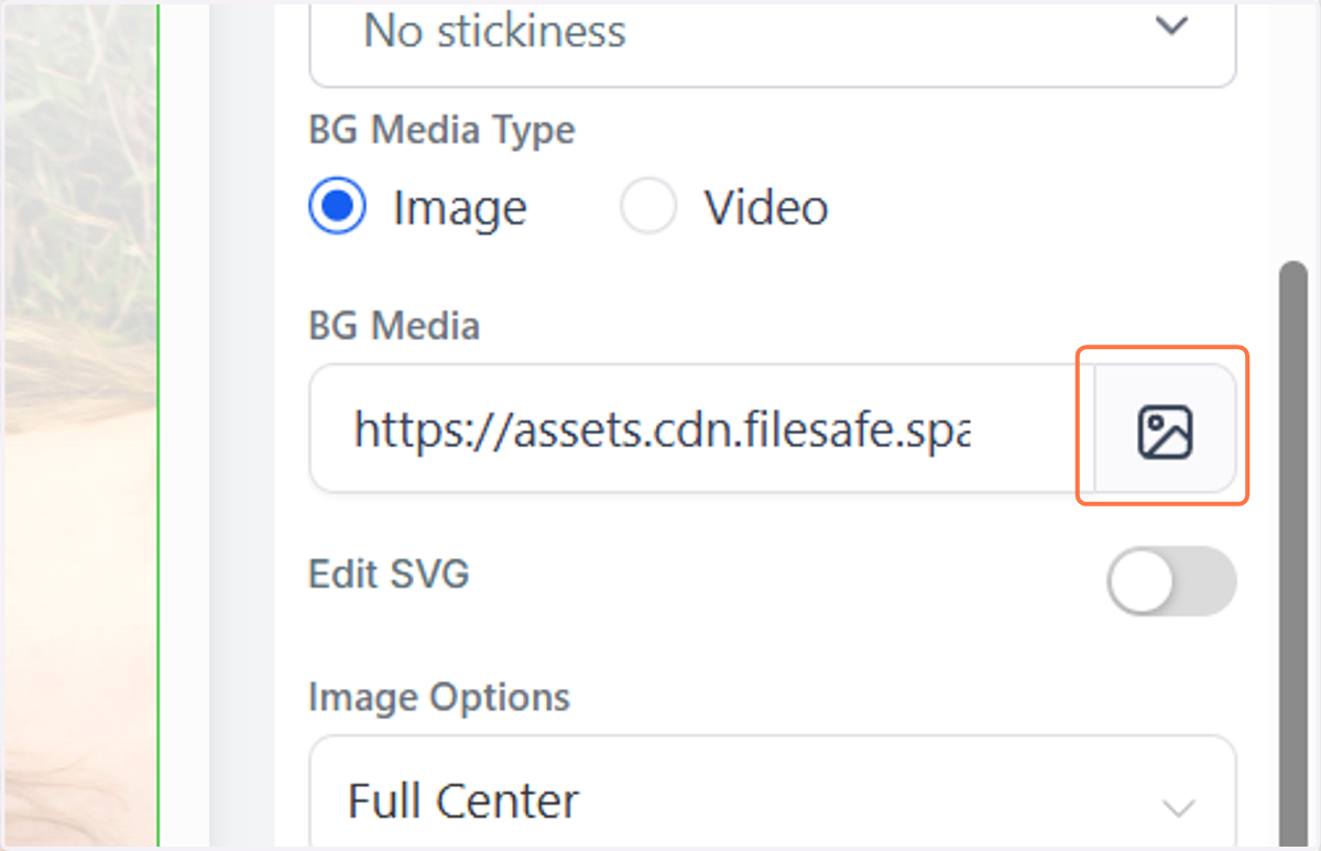 Click on the image icon