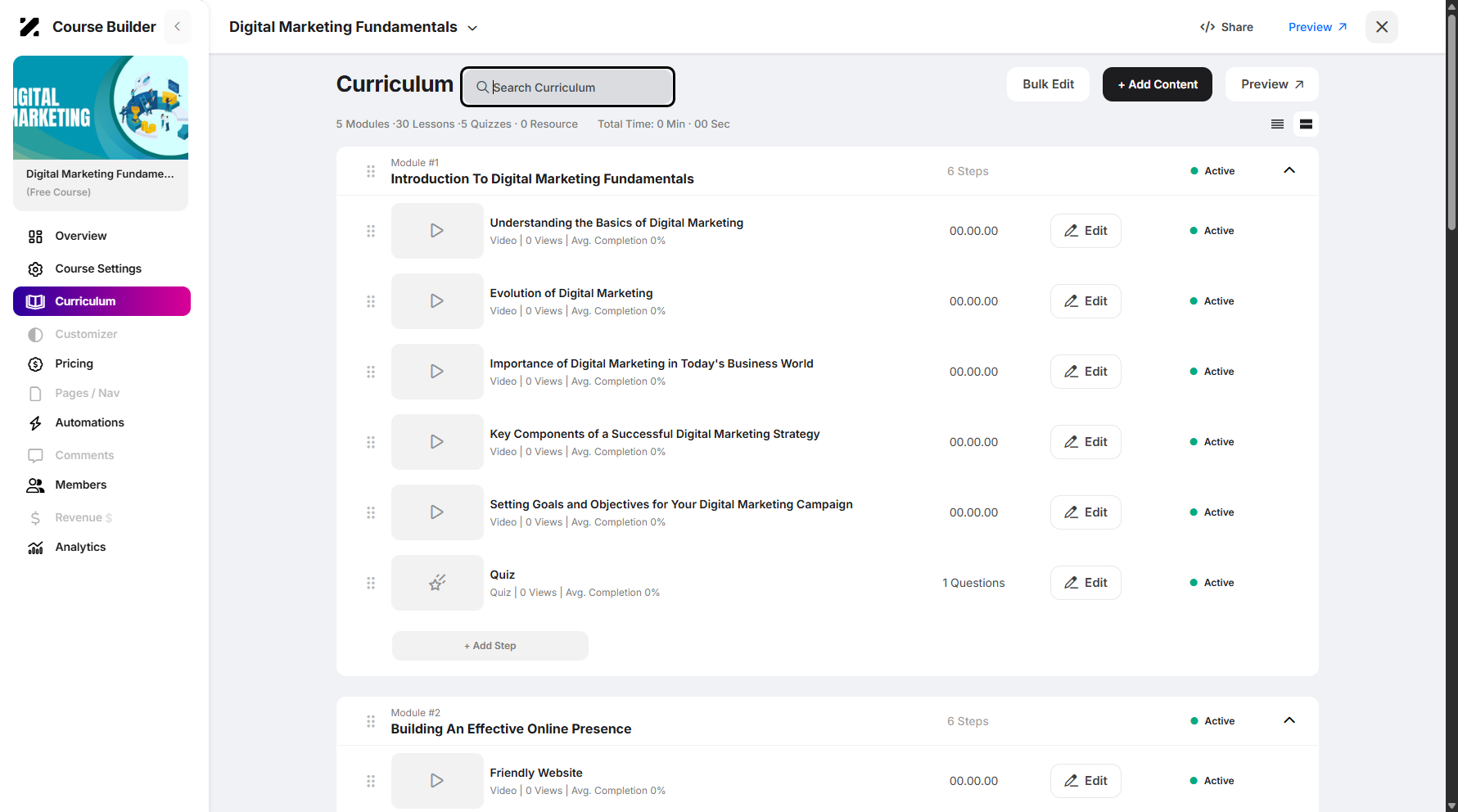 Step 8: You can search the curriculum by typing its name.