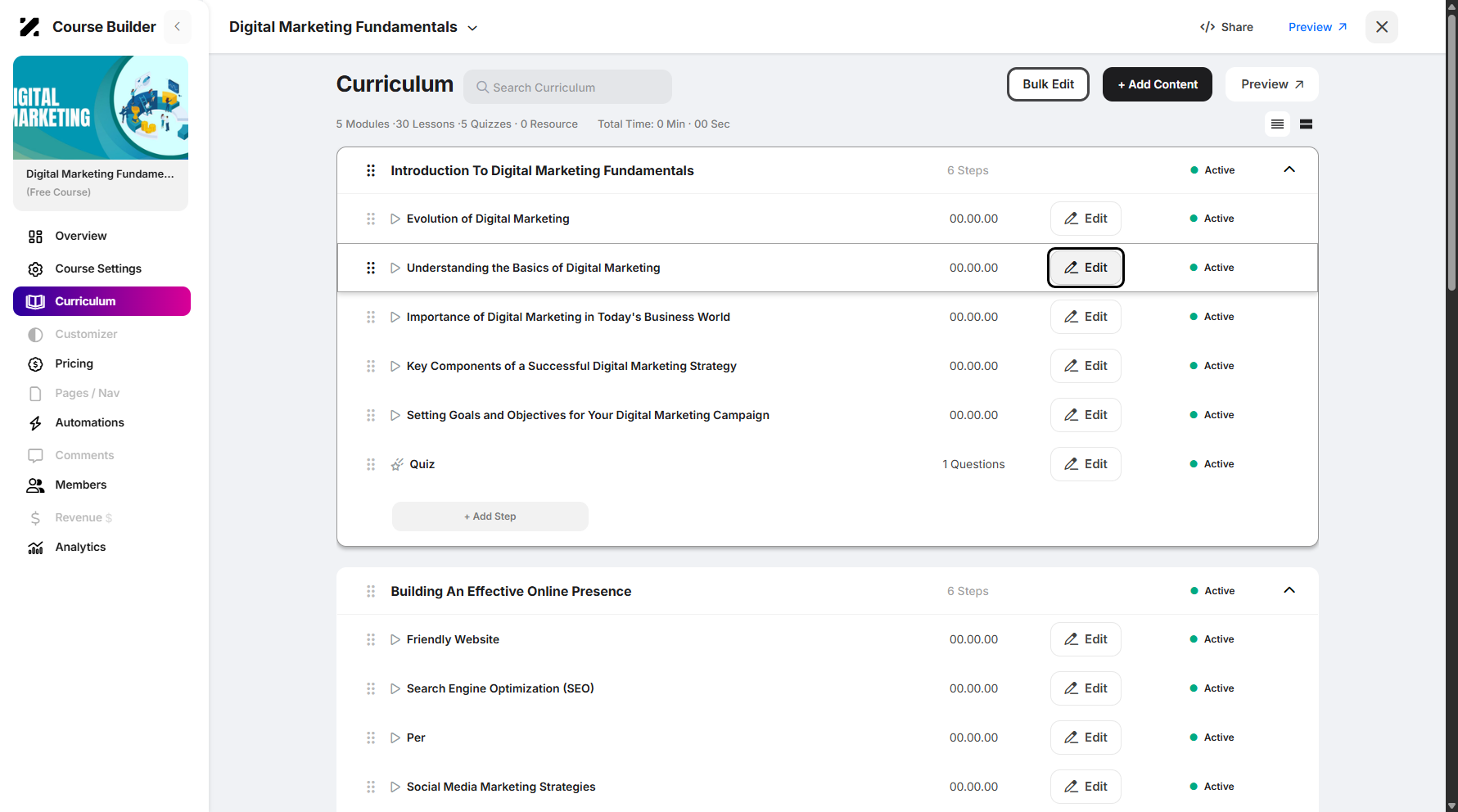 Step 10: You can also edit selected step.
