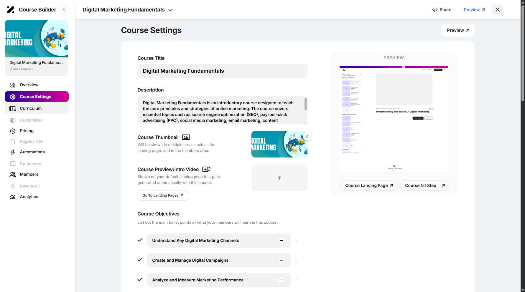 Step 6: Click on Curriculum to navigate.