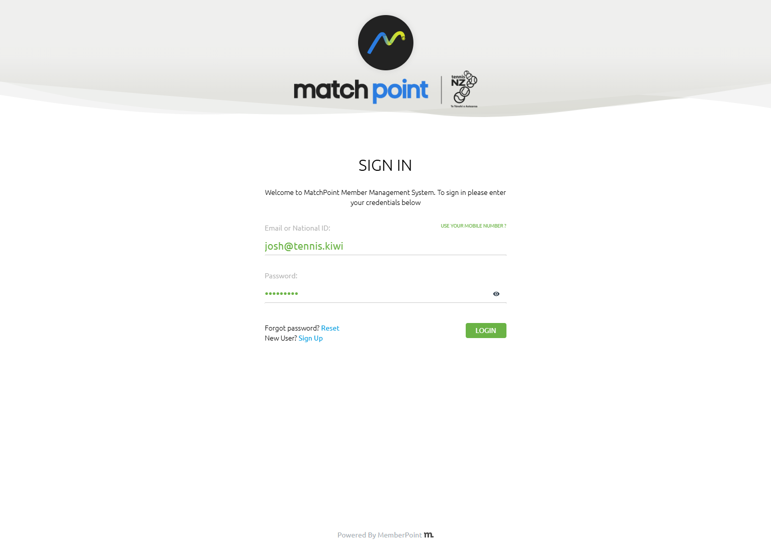 Login using your credentials