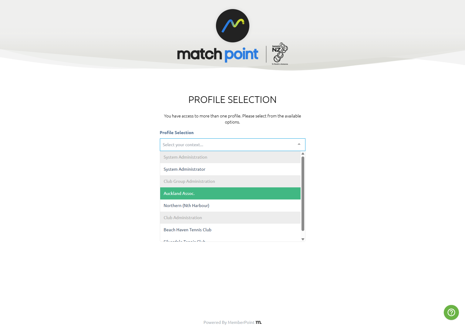 Select your profile