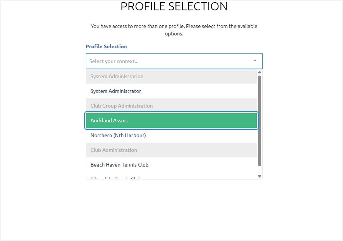 Select your profile