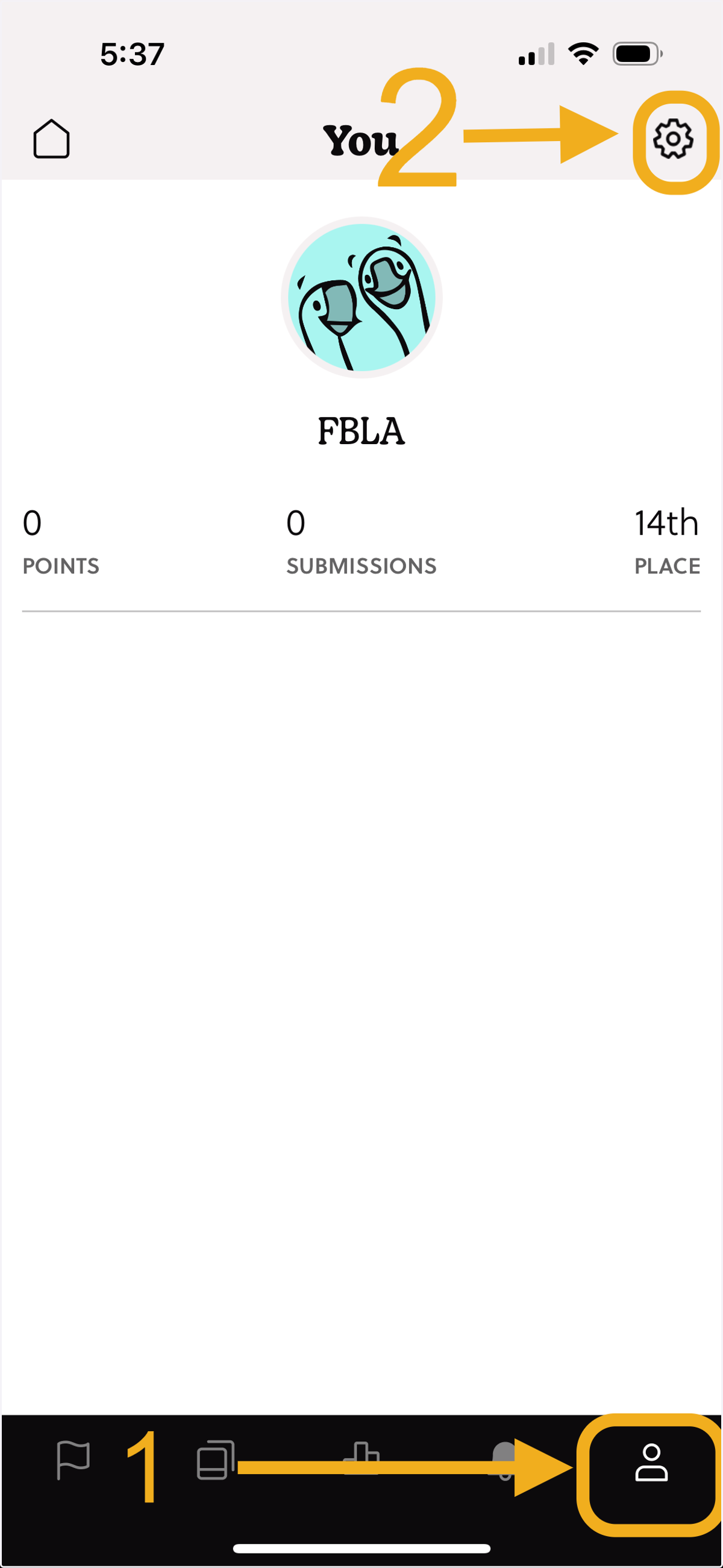 Forget your team passcode? A team member can find their team's password by first clicking the profile button in the bottom right-hand corner of their screen. Then click the gear button in the top right-hand corner.
