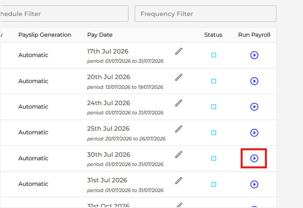 Click on Run Payroll