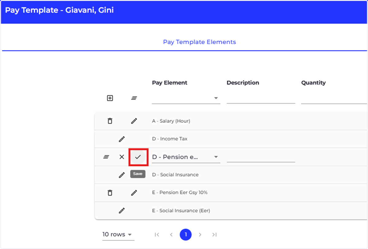 Click the tick to save your changes.