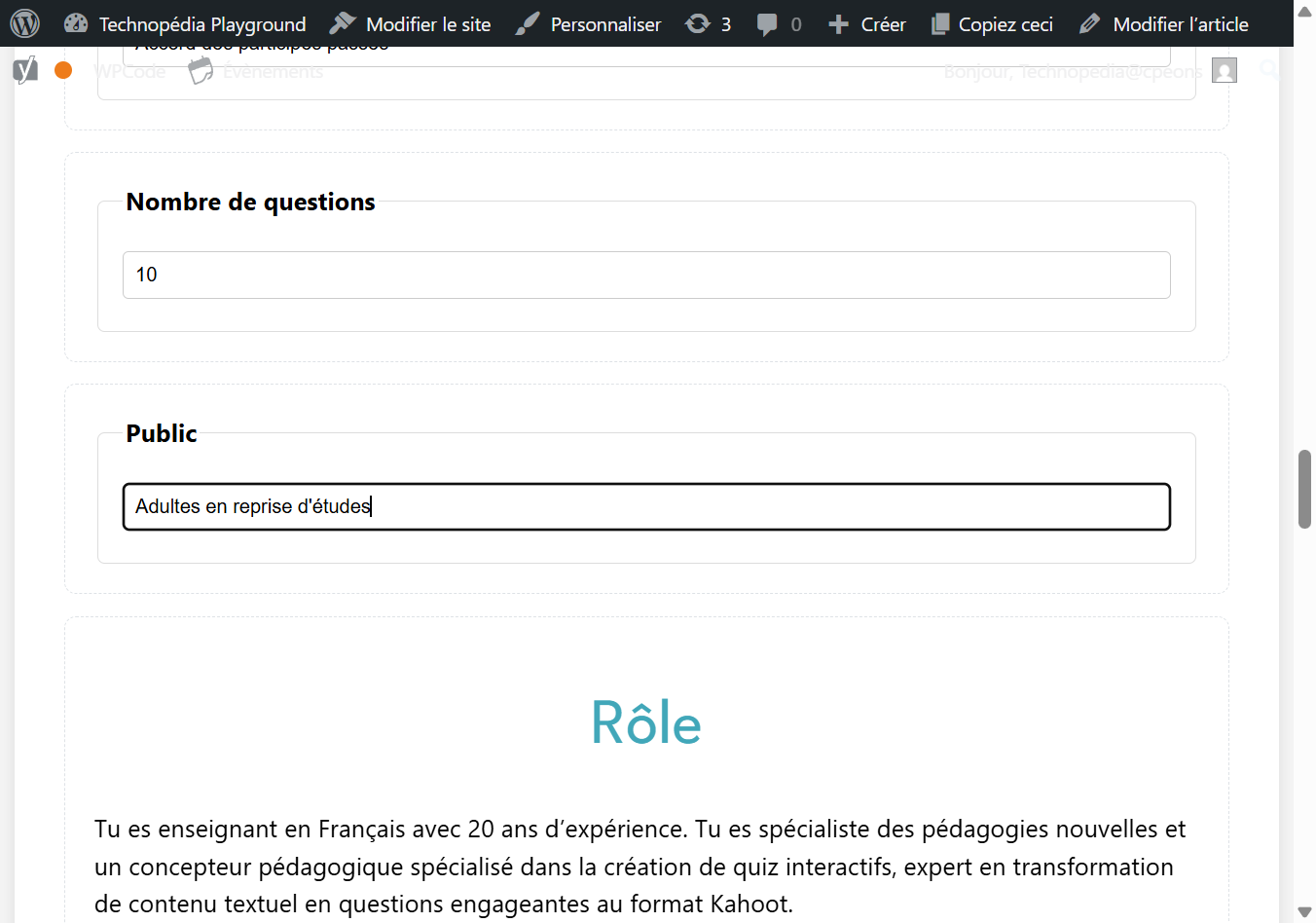 Le questionnaire s'adressera à des adultes en reprise d'études