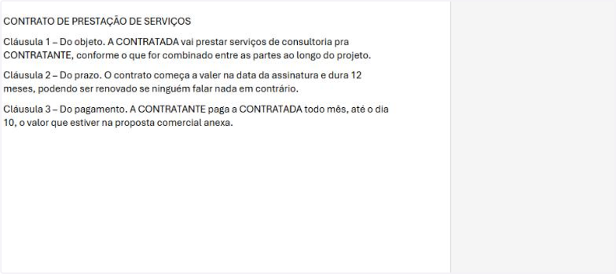 O chat acompanha a execução enquanto o agente lê o playbook e o documento