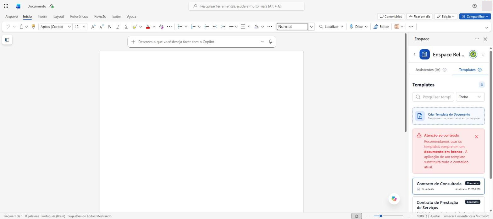 Lista de templates, com busca e filtro por categoria