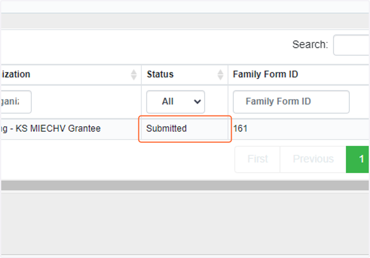 If you have already submitted the form you wish to edit, it will appear with the Submitted status. Please skip to step 4, if the form shows as In Progress.