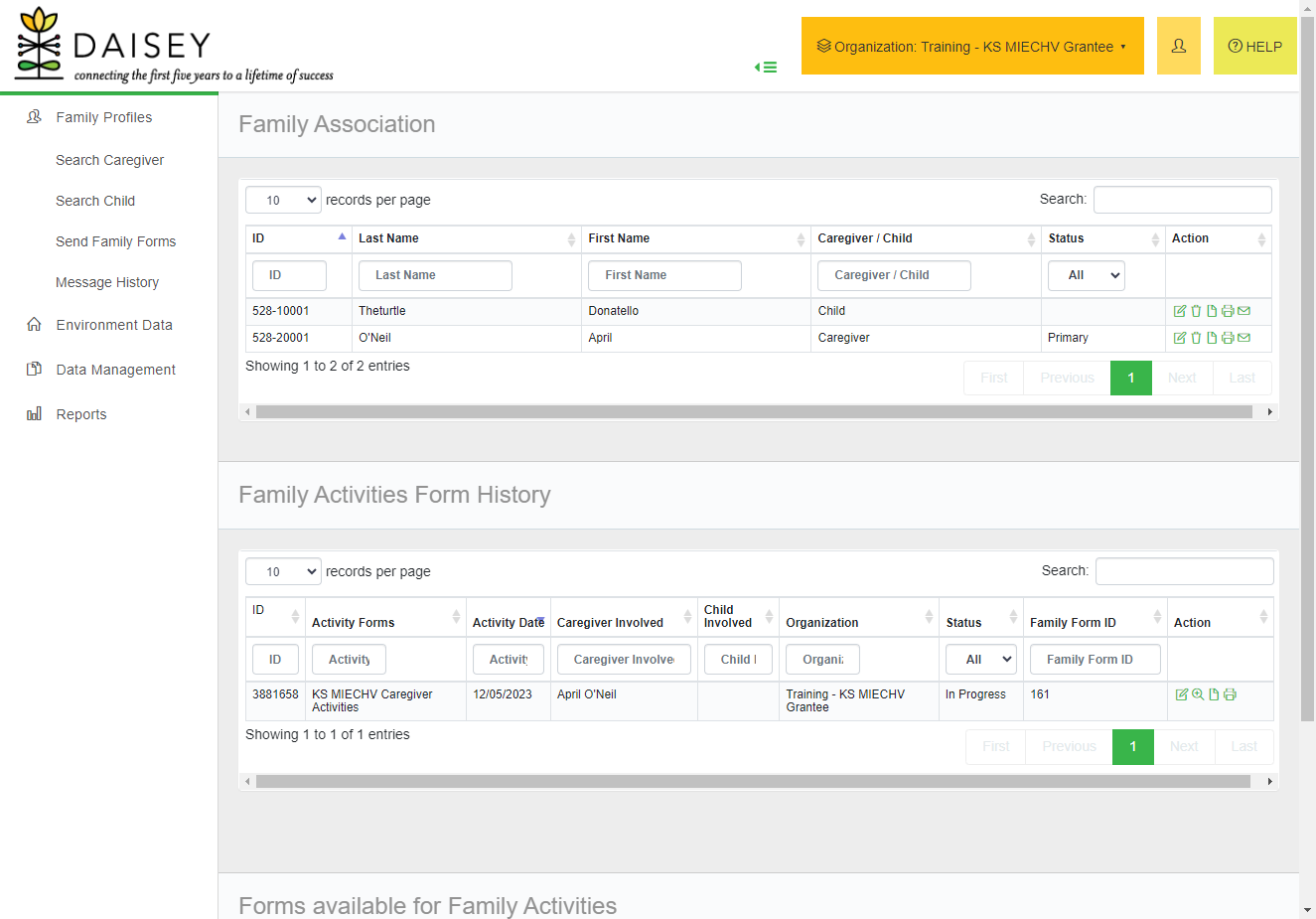 Now the form Status will show as In Progress and you can edit the form.