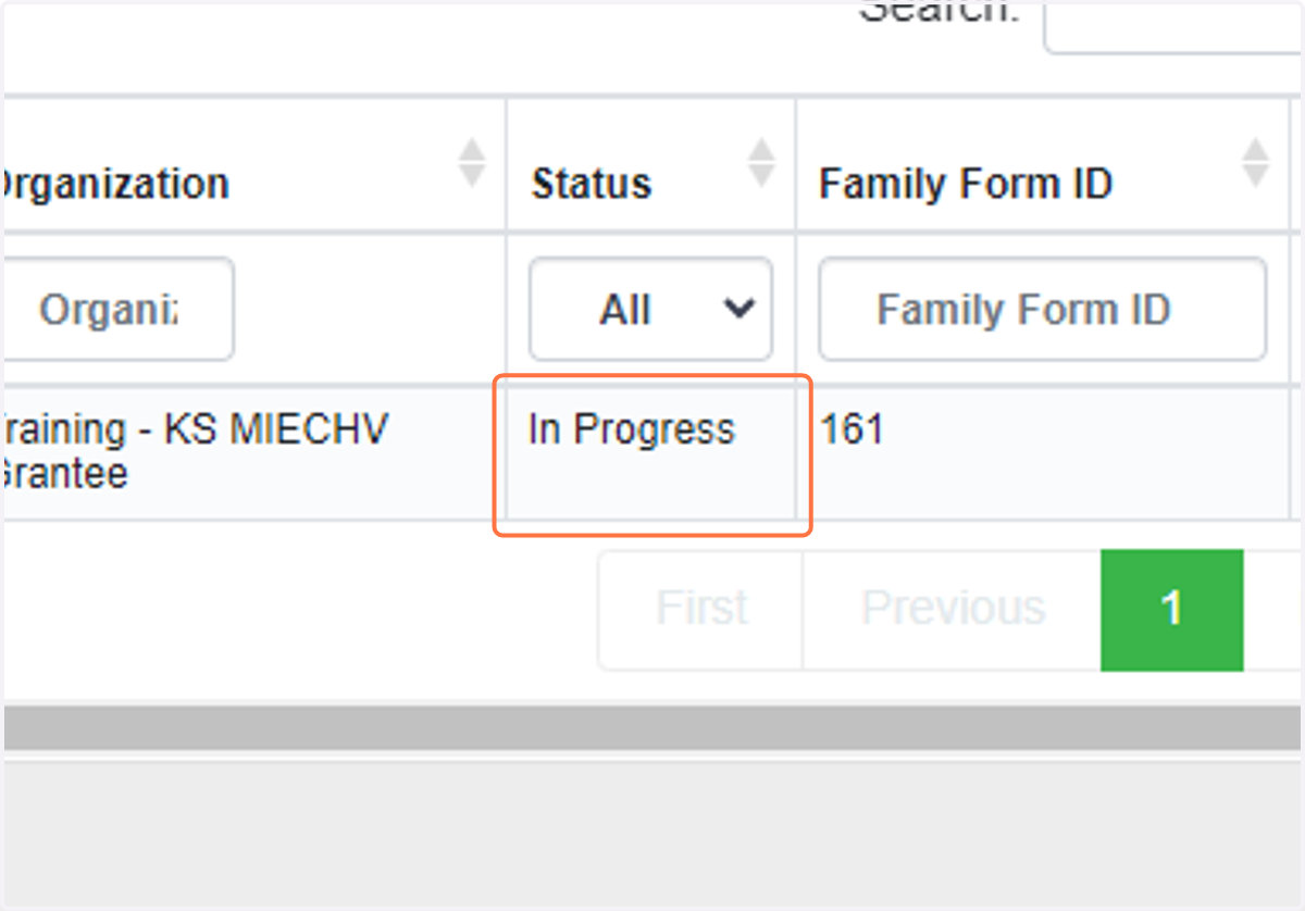 Now the form Status will show as In Progress and you can edit the form.