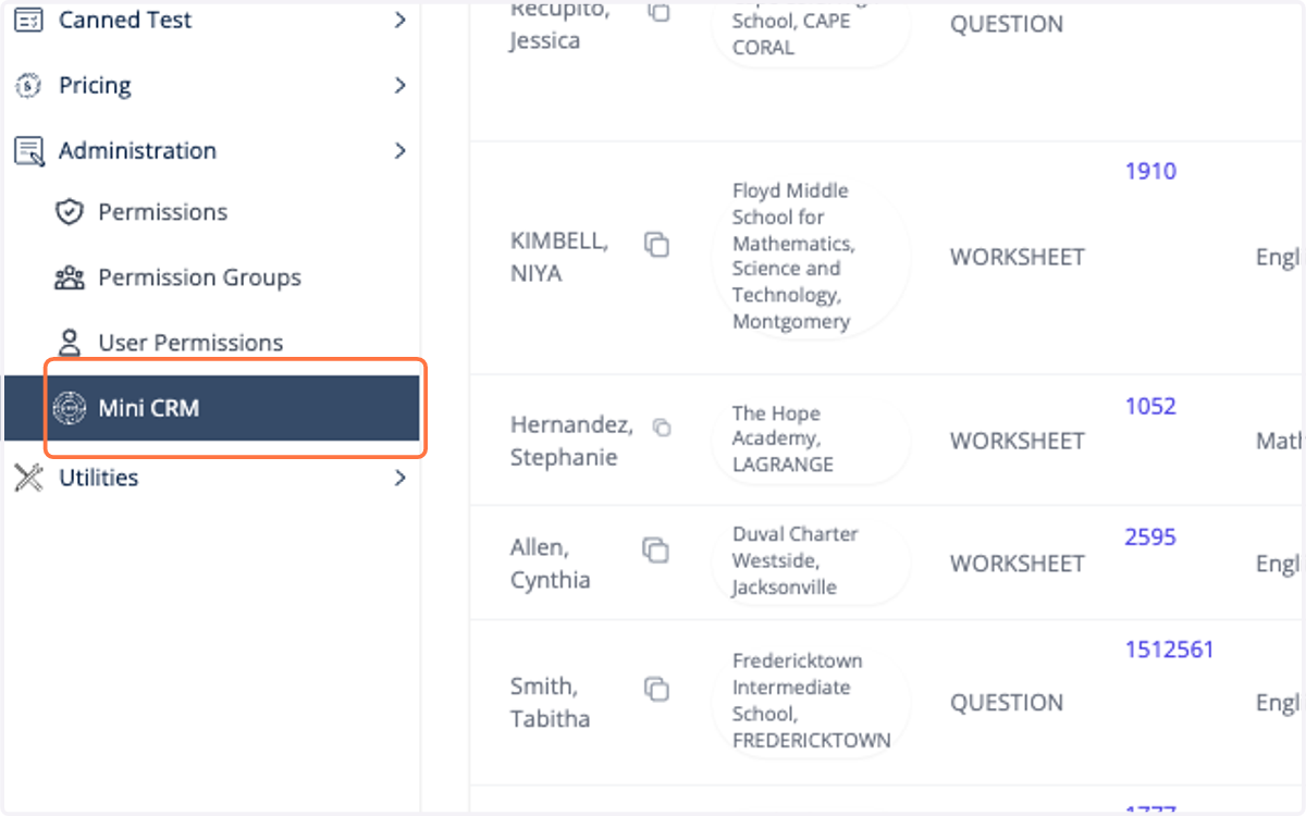 Click on Mini CRM