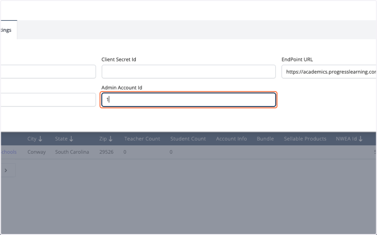 The Admin Account ID is typically 1, although it is sometimes a different number and can be several digits.