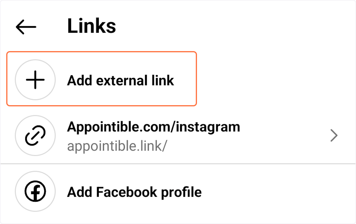 Click 'Add external link'
