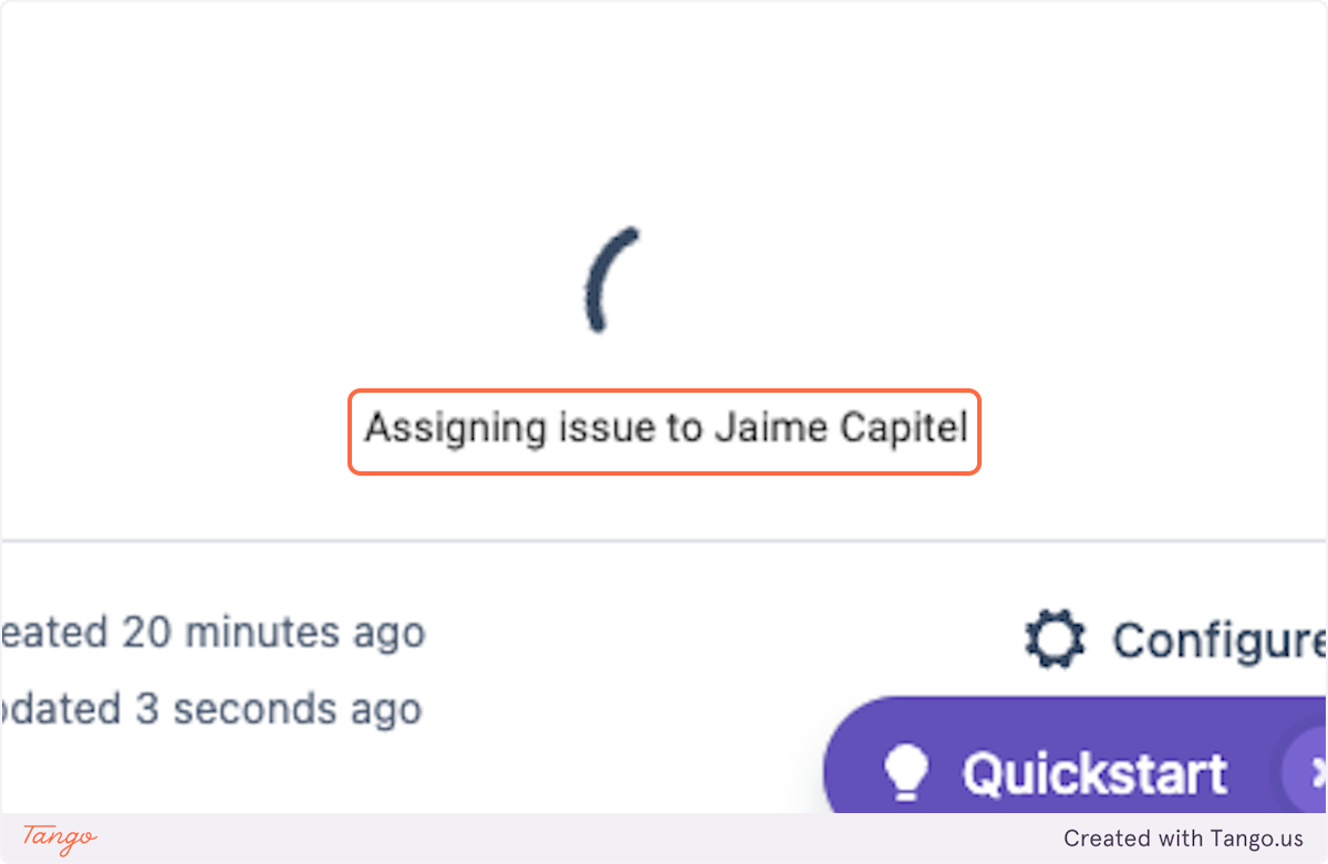 Click on Assigning issue to Jaime Capitel