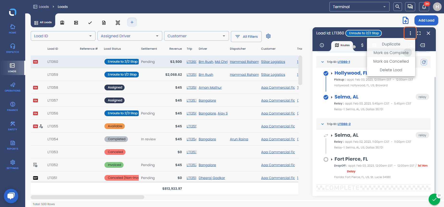 You can select the options that would be applicable for the load.