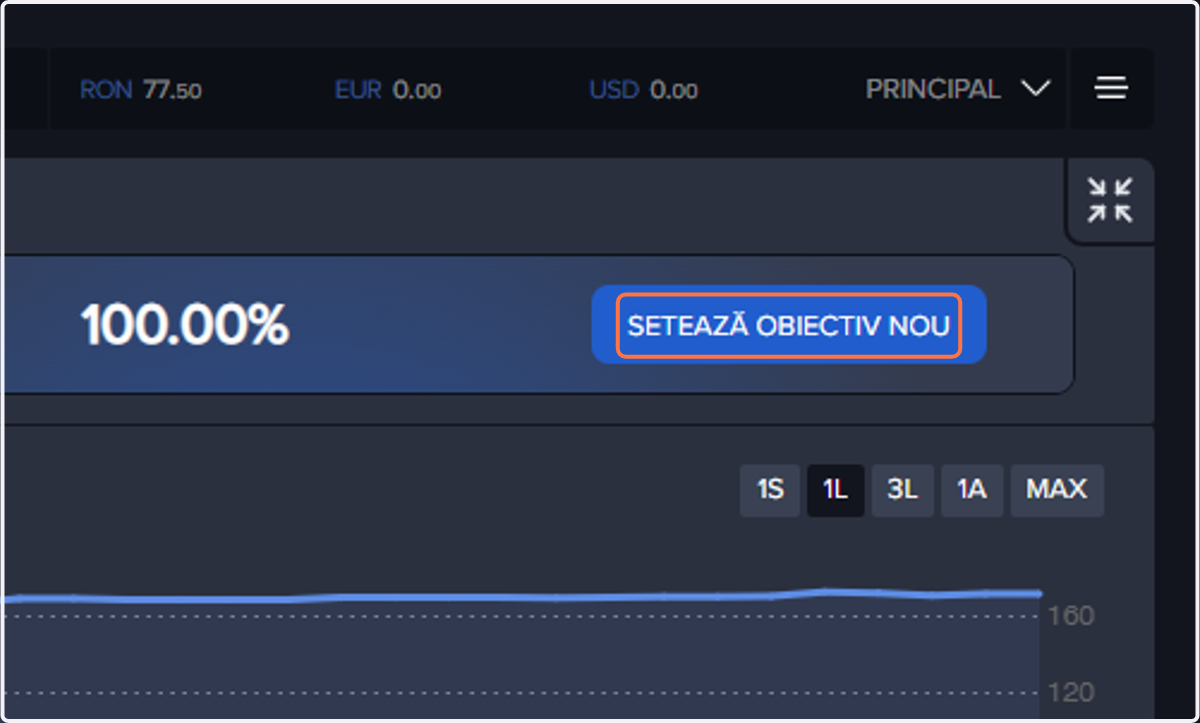 Click pe SETEAZĂ OBIECTIV NOU