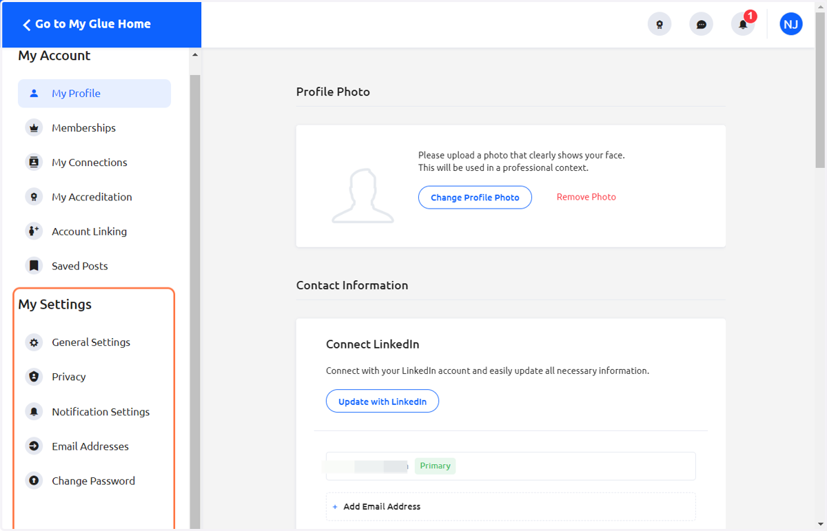 Find all the options to update your preferences under My Settings.