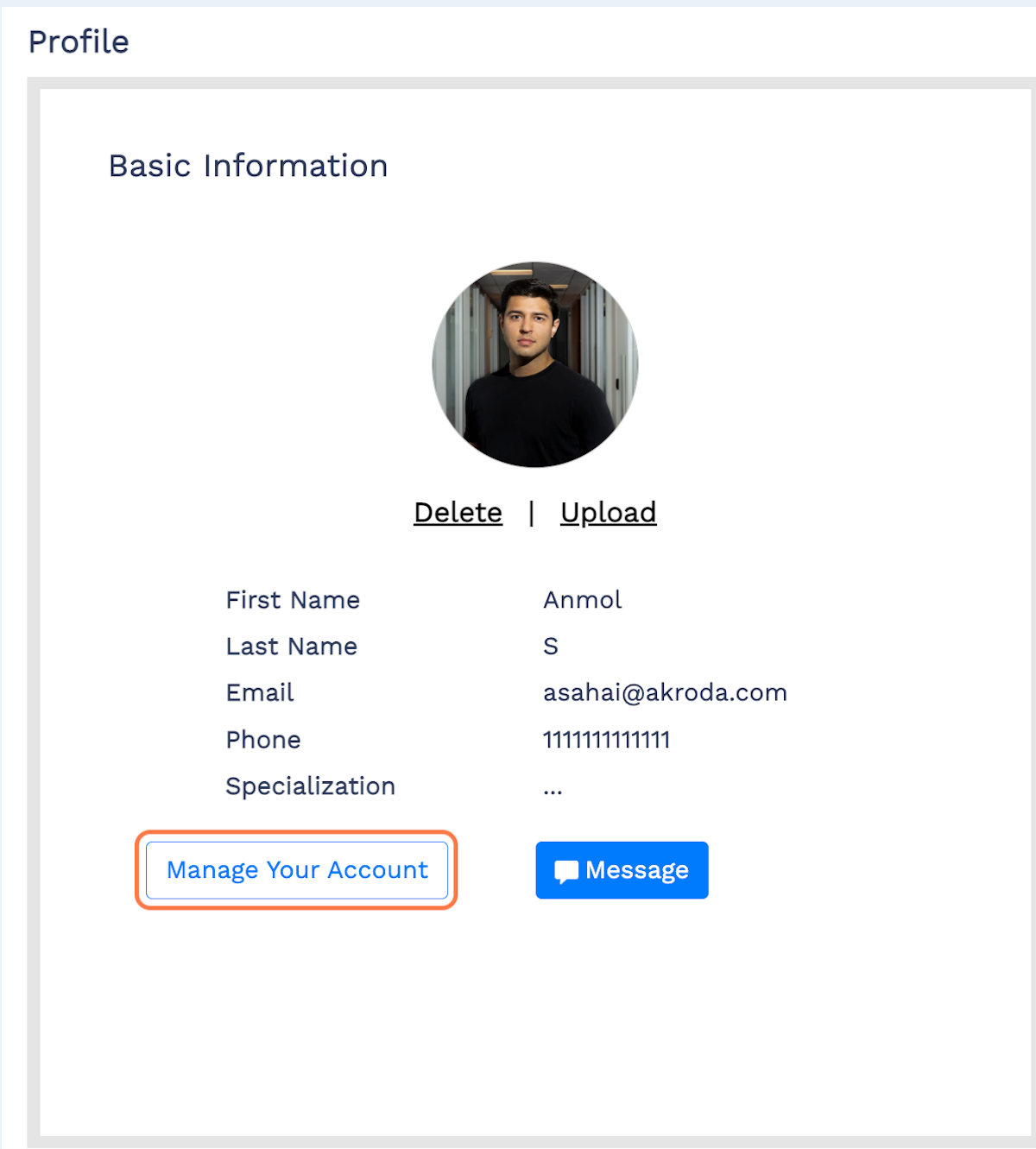 Click on Manage Your Account