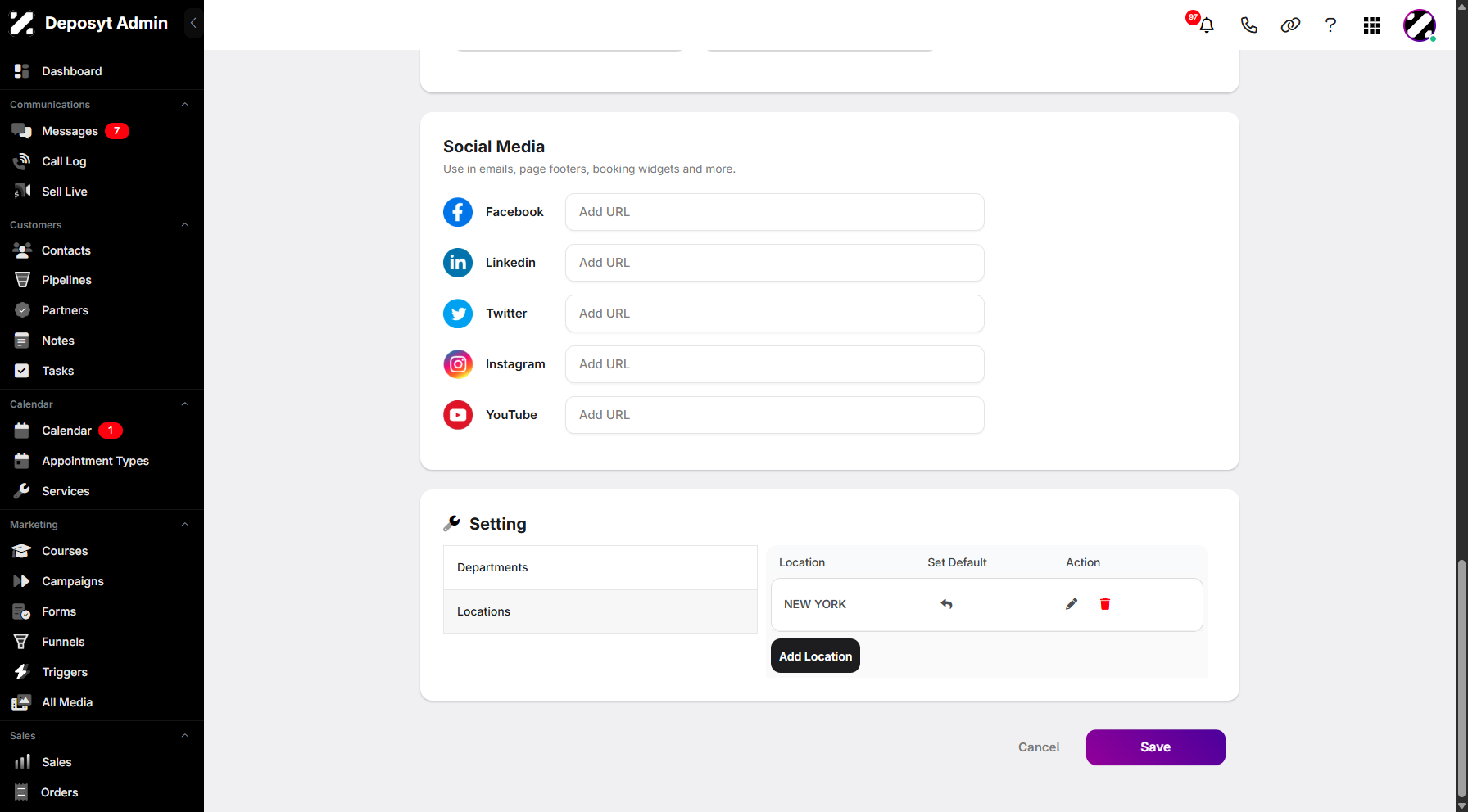 Step 11: After updating your business profile, click Save to save and apply the changes.
