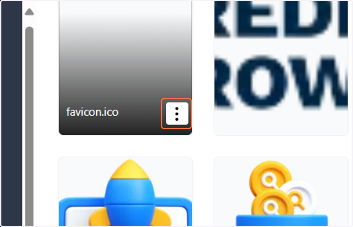 Click on the 3 dots next to the uploaded file. There may not be a preview image.