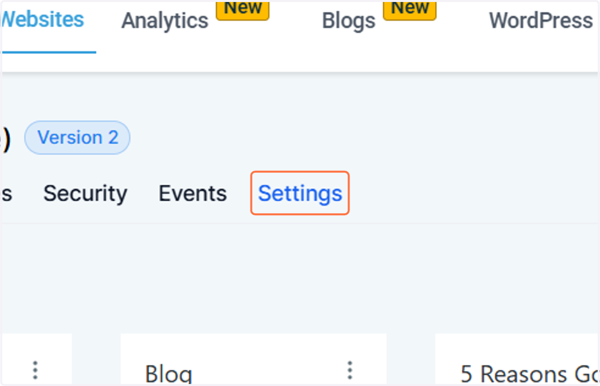 Click on Settings