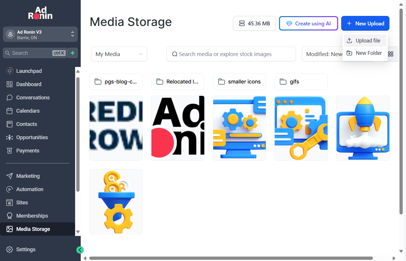 Click on Upload file