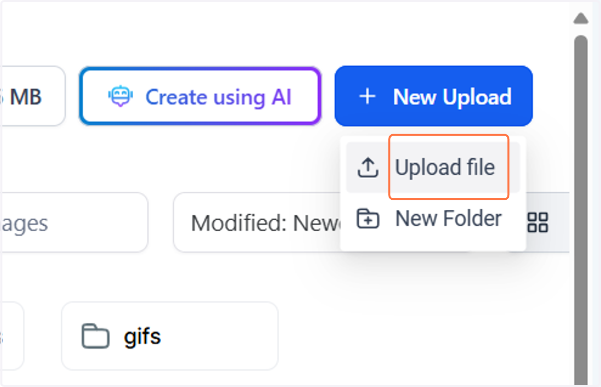 Click on Upload file