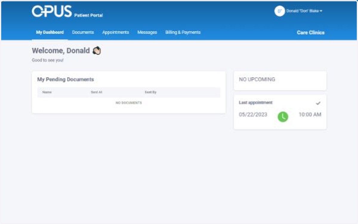 Congrats! You are now in the Patient Portal!