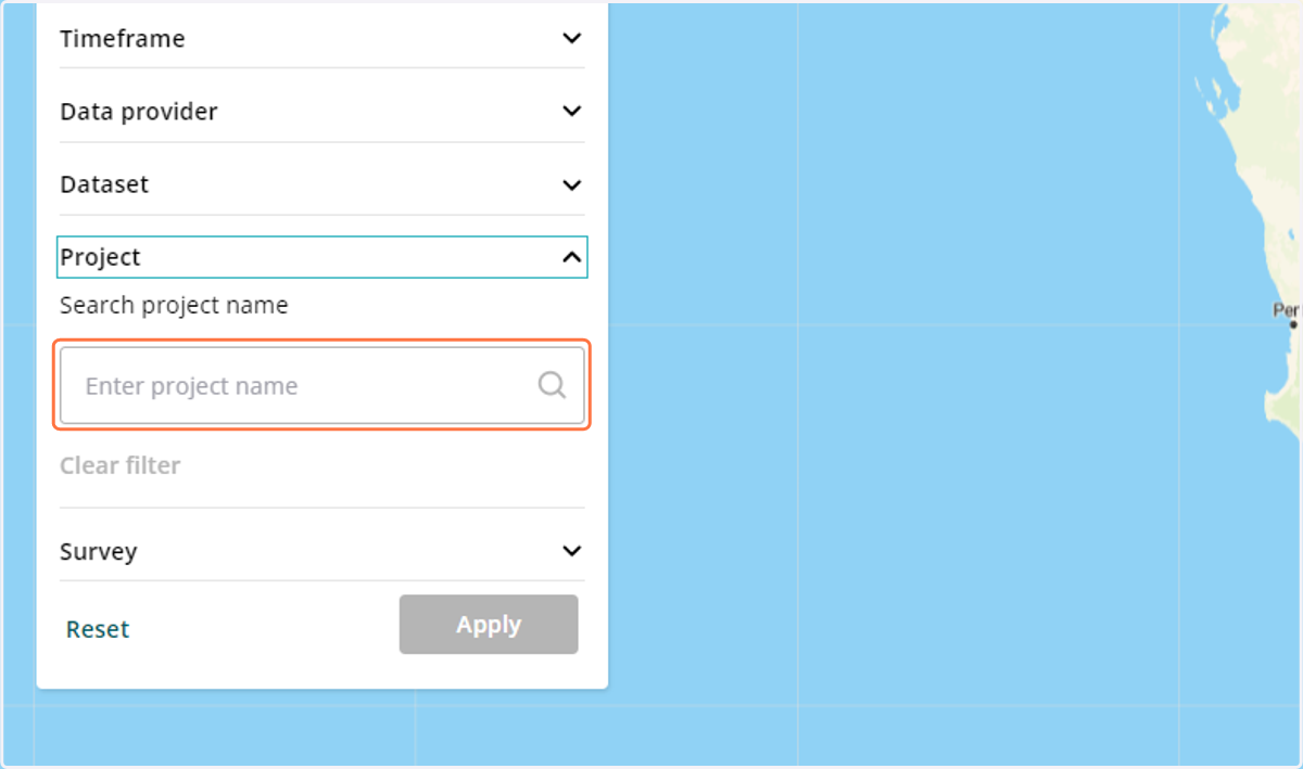 Click on Search project name