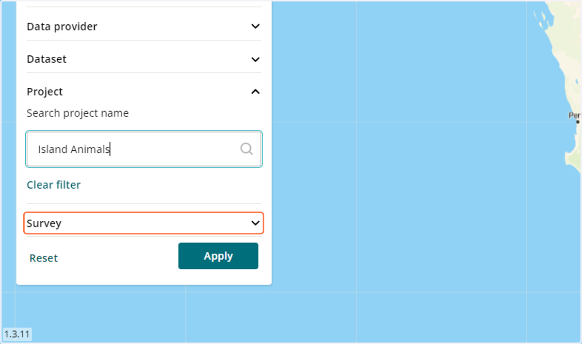 Click on Survey