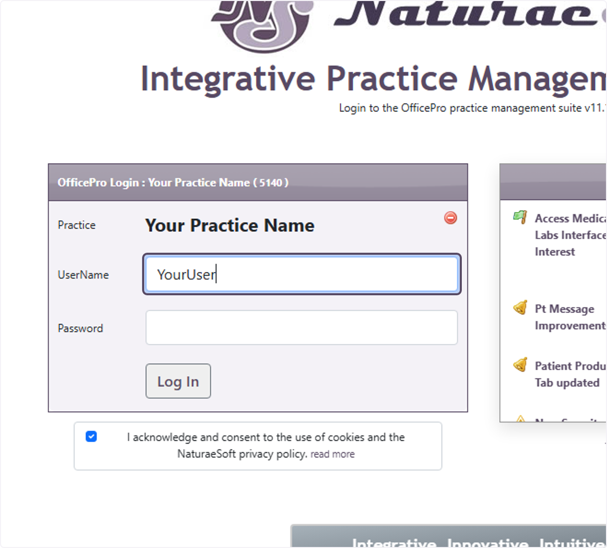 Enter your username and password as provided by your account admin.