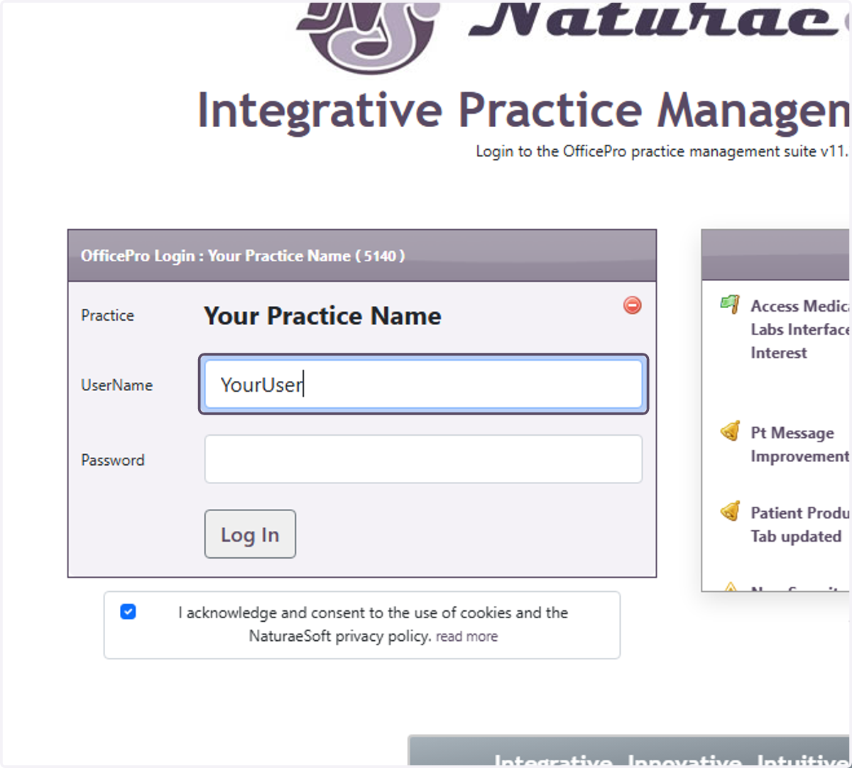 Enter your username and password as provided by your account admin.