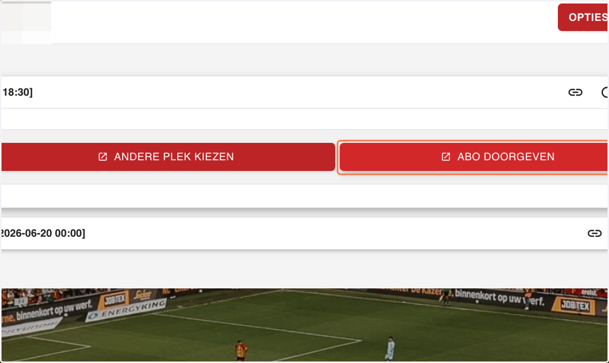 Klik op de knop abo doorgeven.