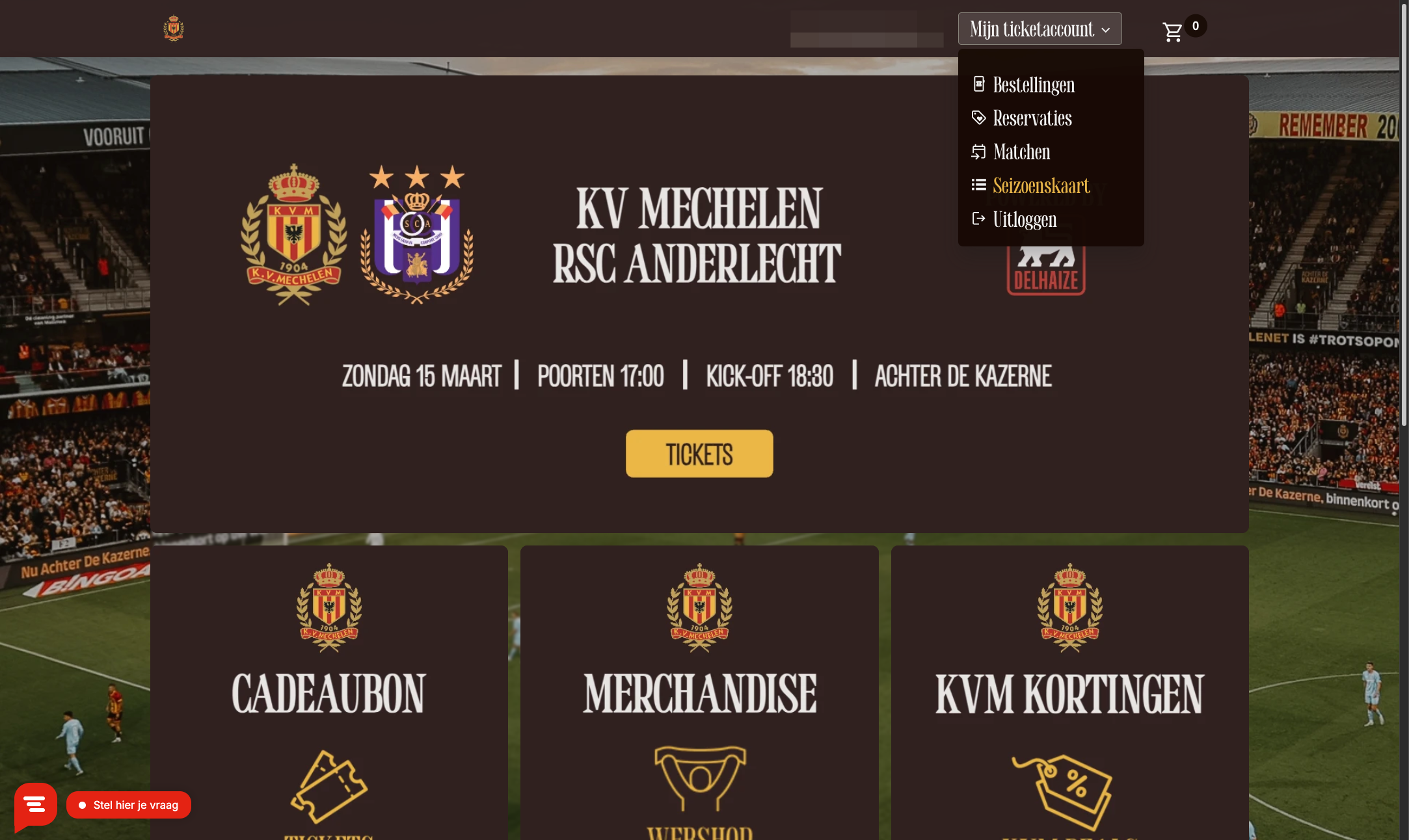 Click on Seizoenskaart