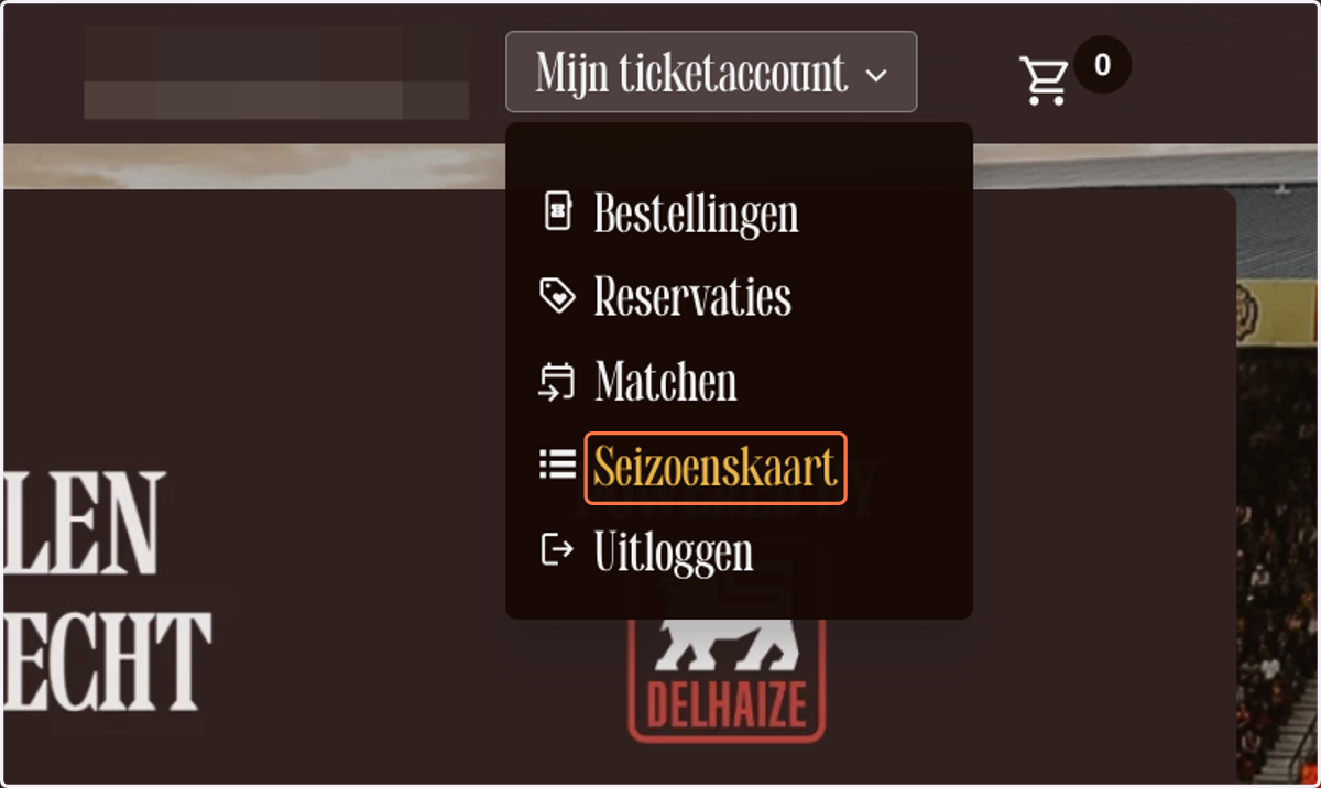 Click on Seizoenskaart