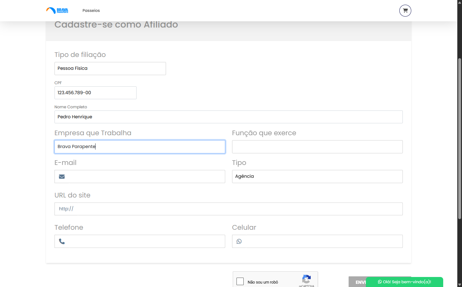Digite o nome da sua empresa