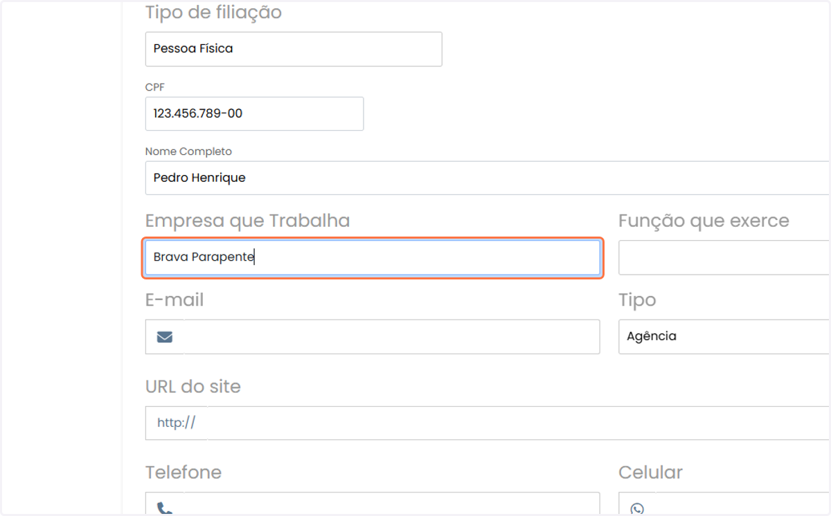 Digite o nome da sua empresa