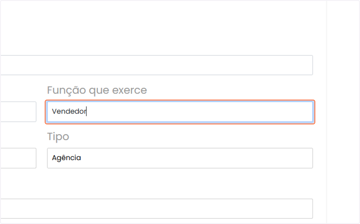 Sua função na empresa