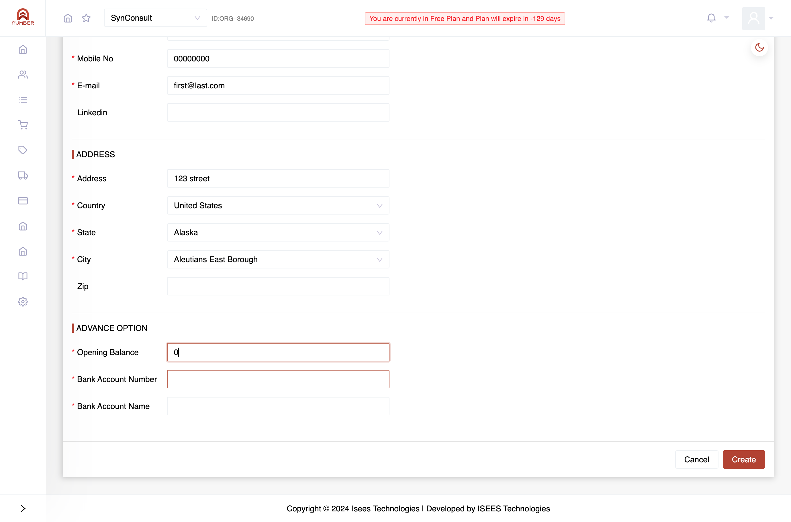 Enter the opening balance (if migrating from another system) or set it to zero.