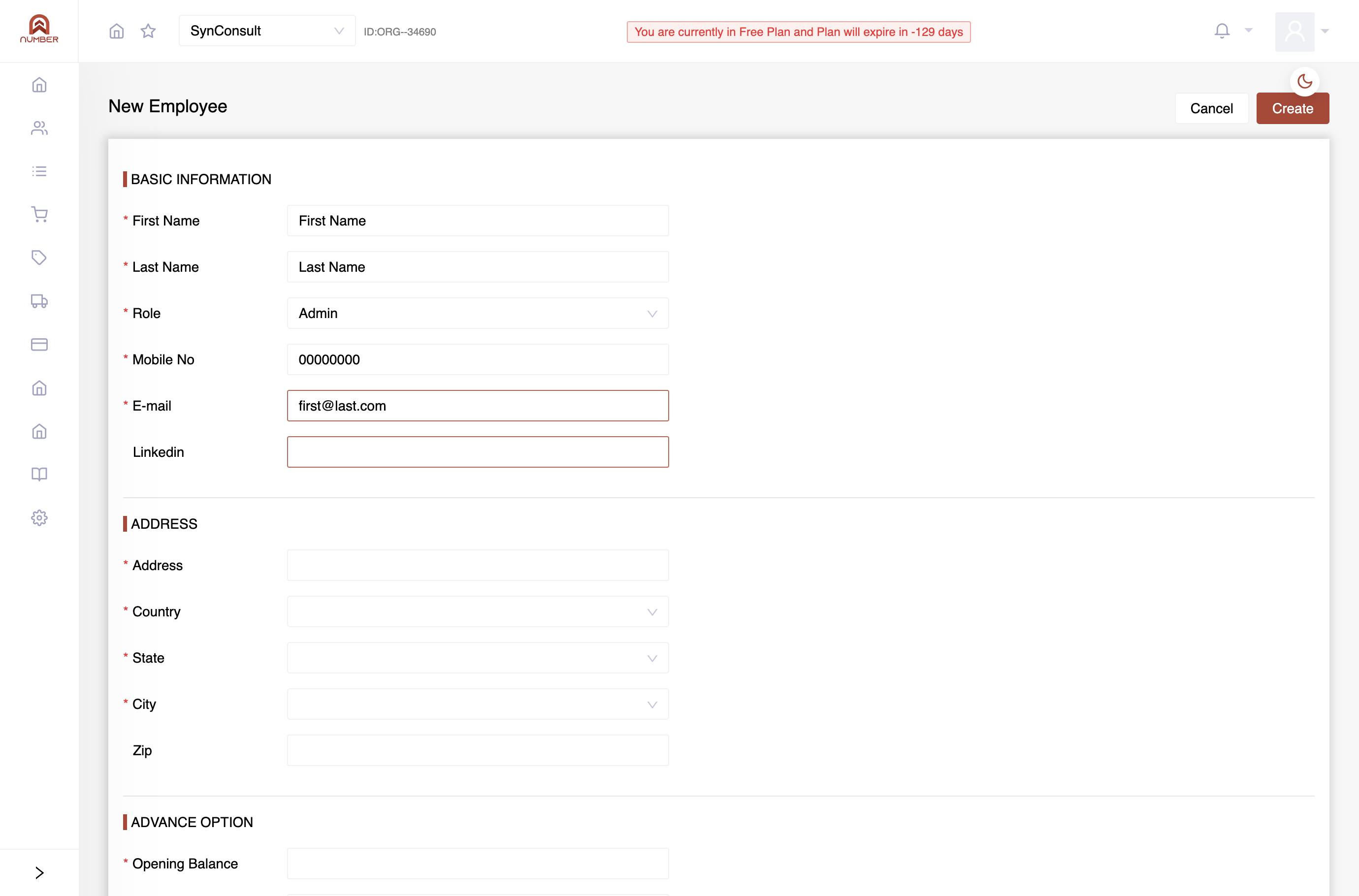 Enter the Email Address