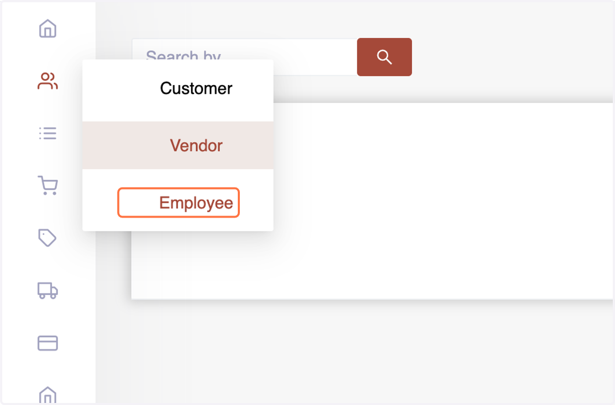 Navigate to the "Contact" menu where supplier, customer, and employee details are stored.