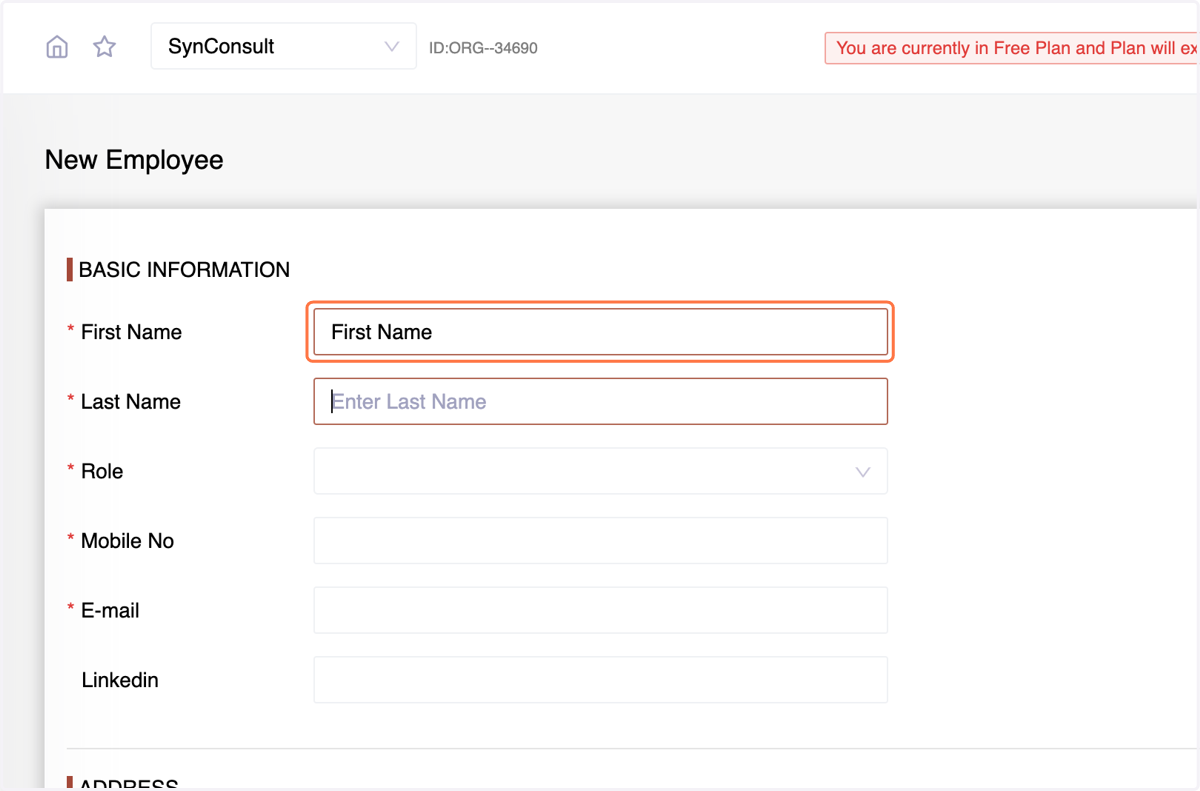 Enter essential details in the straightforward form:First Name