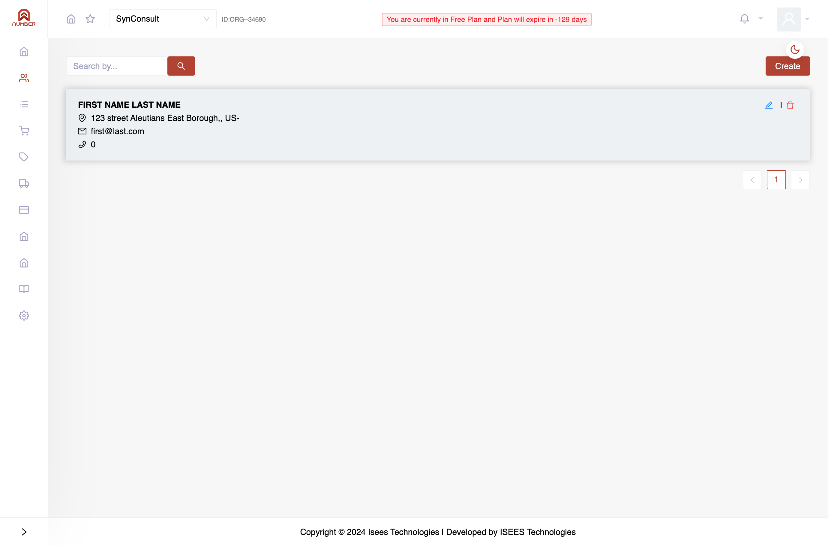 Search, update, or delete employees as needed directly from the employee list.