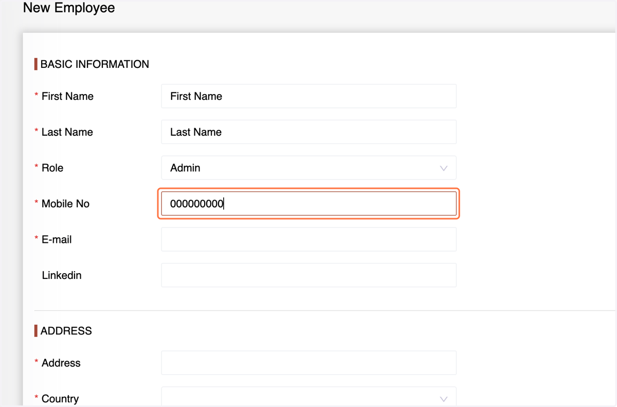 Enter the Mobile Number