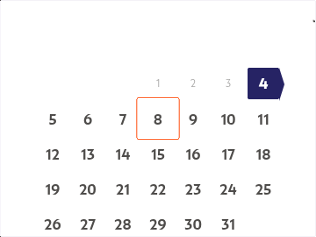 Click on Choose Wednesday, January 8, 2025 as your check-in date. It’s available.