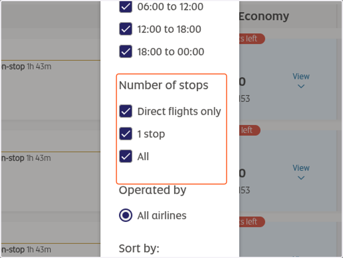 Click on Departure time…