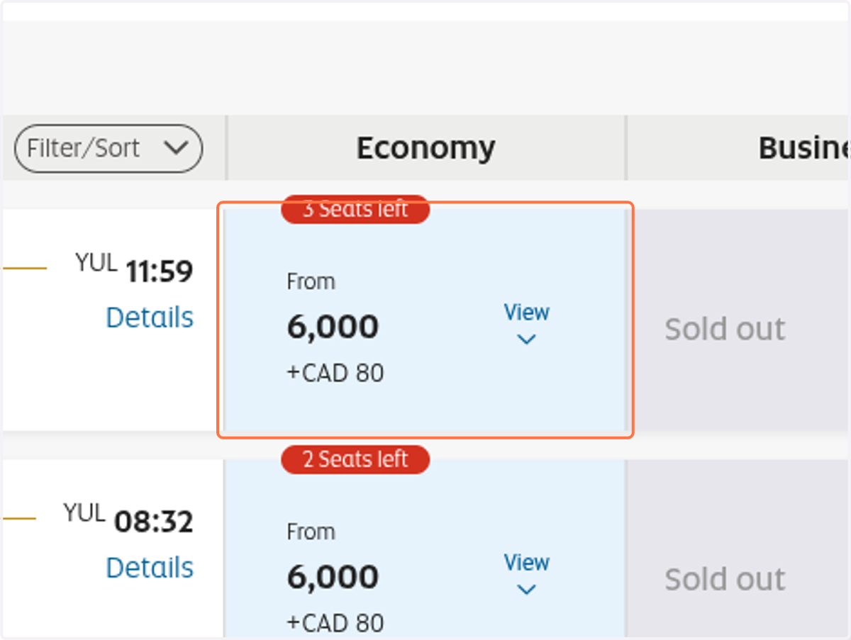 Click on 3 Seats left…